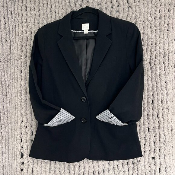 Lauren Conrad Black Tailored 3/4 Length Sleeve Blazer Size 10 - Picture 1 of 13